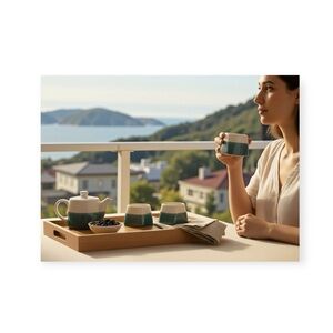 new Casaware 𖡛 Set 4 Crackle Design Small Teacups 𖡛 Teal 𖡛 Dishwasher Micro